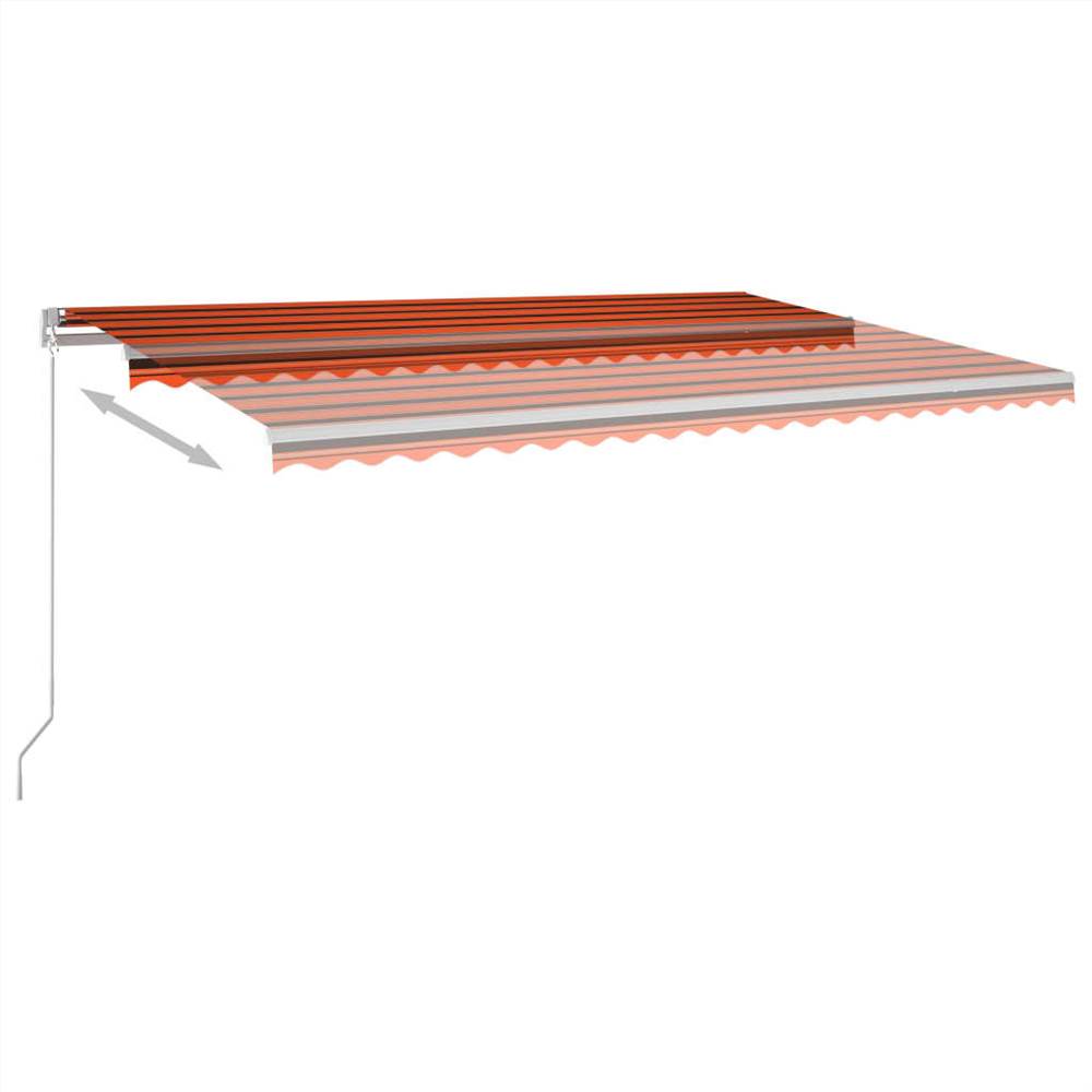 Automatic Awning with LED&Wind Sensor 5x3 m Orange&Brown
