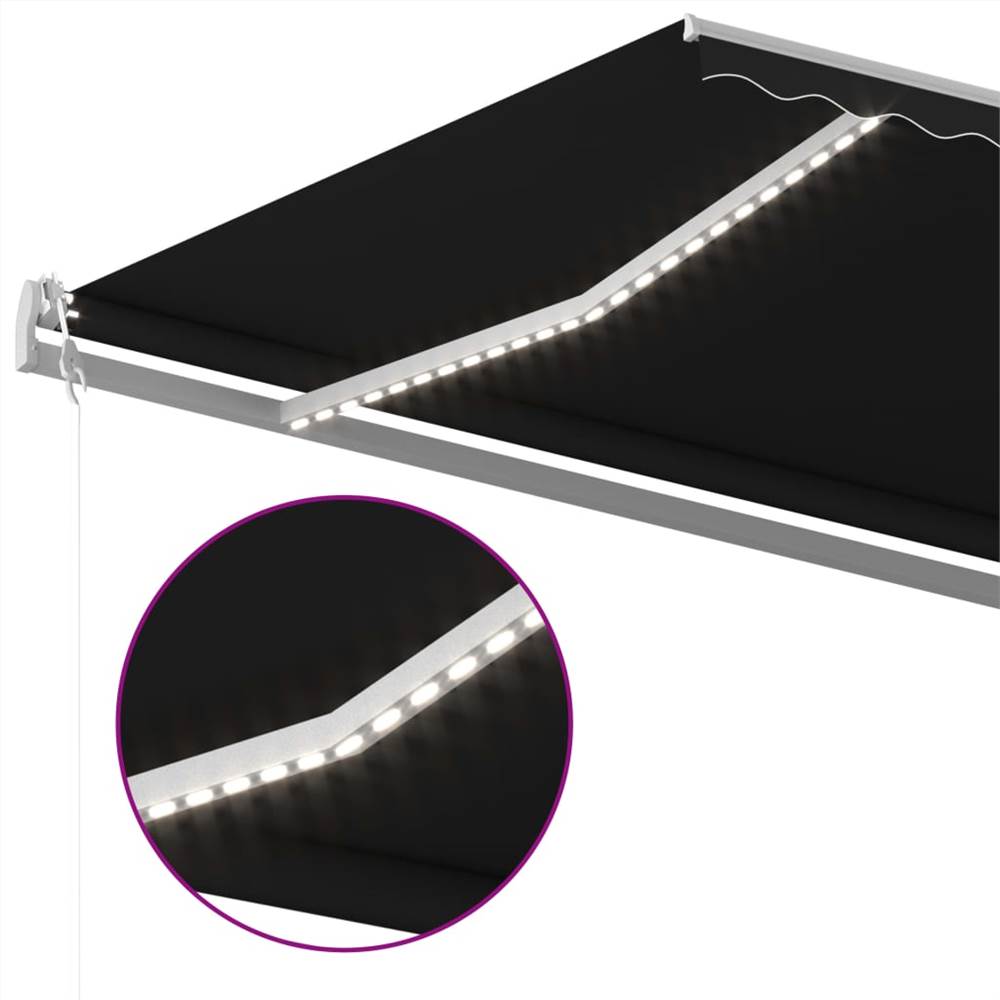 Automatic Awning with LED&Wind Sensor 600x350 cm Anthracite
