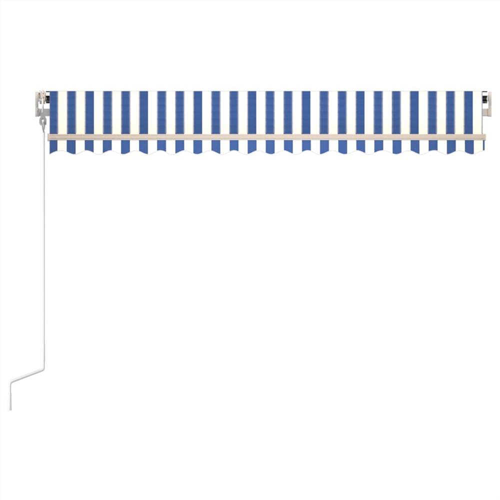 Automatic Retractable Awning 450x350 cm Blue and White