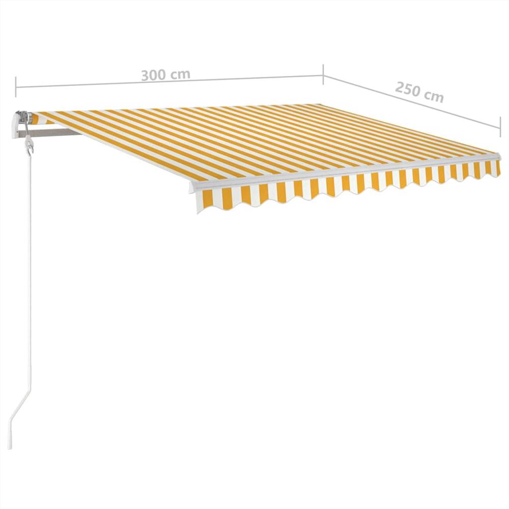 Automatic Retractable Awning with Posts 3x2.5 m Yellow&White