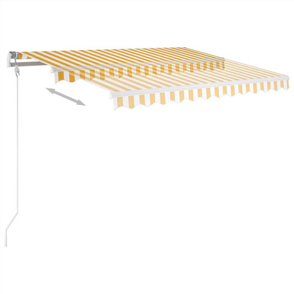 Automatic Retractable Awning with Posts 3x2.5 m Yellow&White