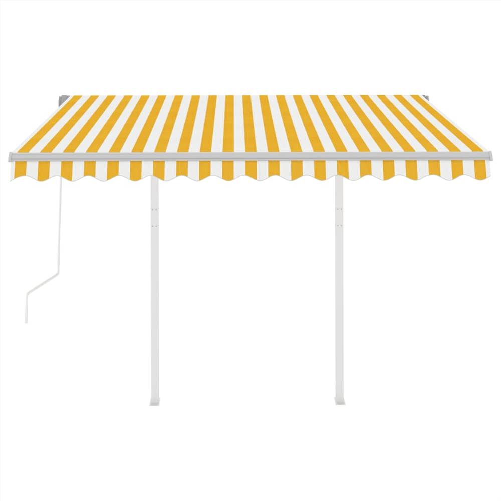 Automatic Retractable Awning with Posts 3x2.5 m Yellow&White
