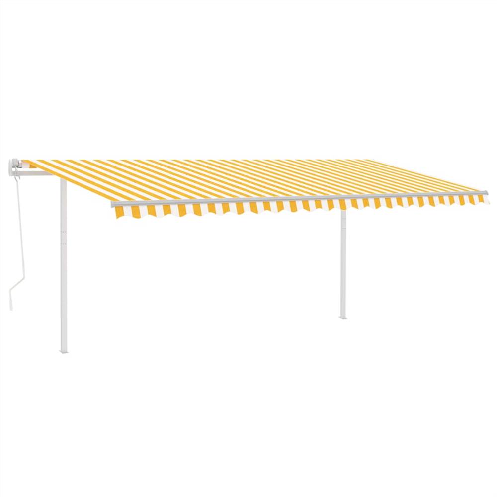 Automatic Retractable Awning with Posts 5x3 m Yellow&White