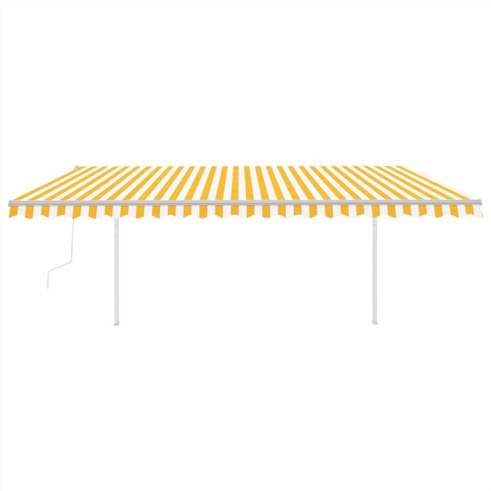 Automatic Retractable Awning with Posts 5x3 m Yellow&White