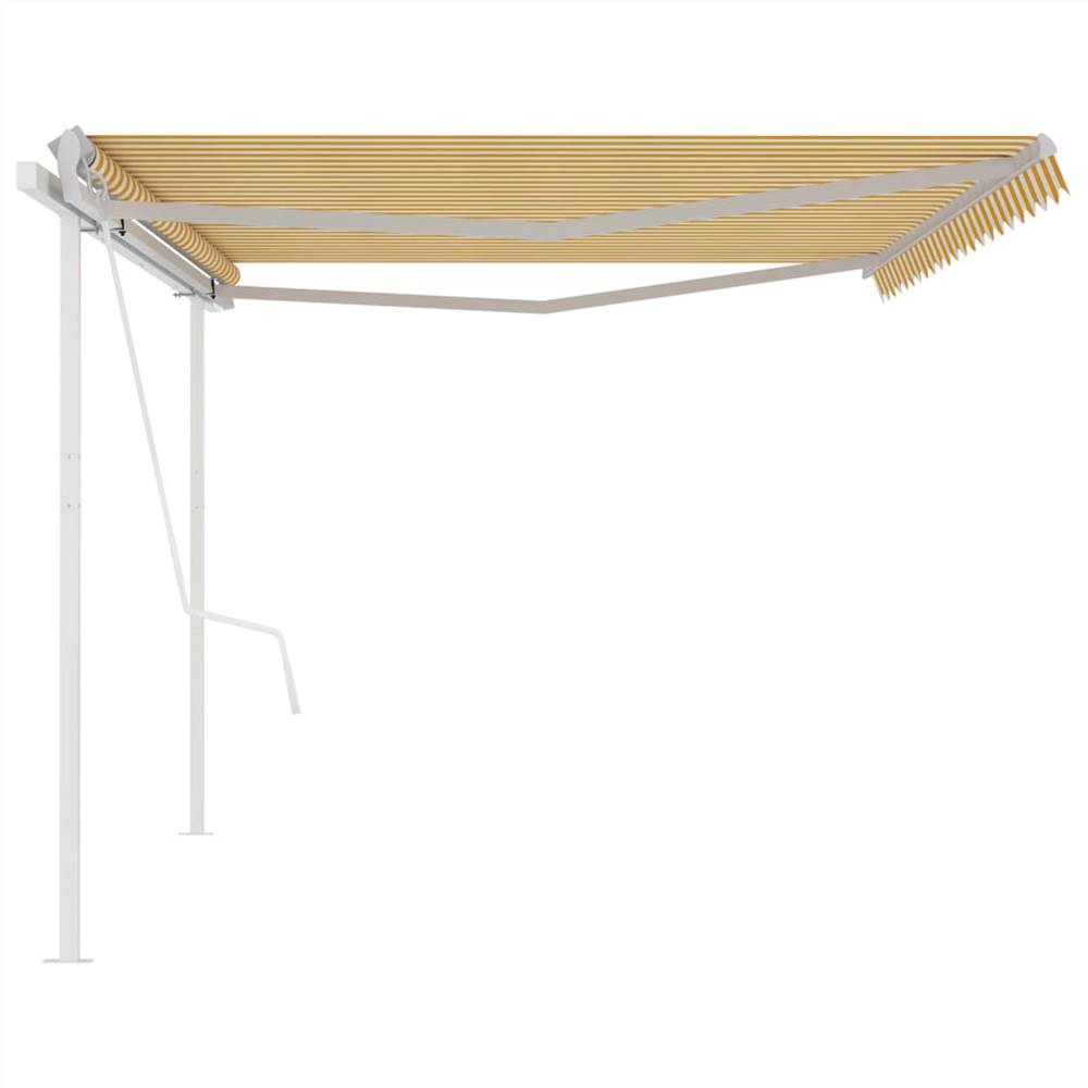 Automatic Retractable Awning with Posts 5x3 m Yellow&White