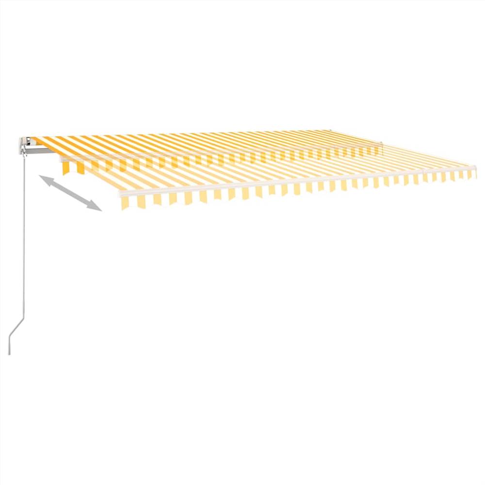 Automatic Retractable Awning with Posts 5x3 m Yellow&White