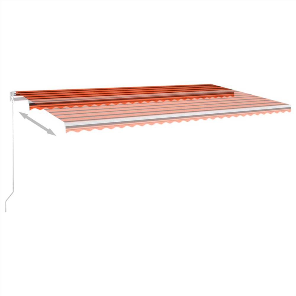 Automatic Retractable Awning with Posts 6x3 m Orange&Brown