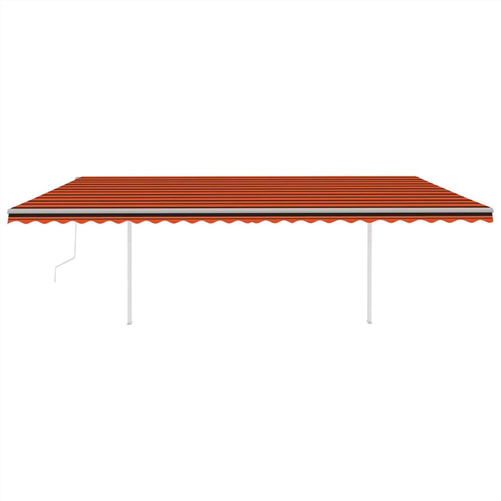 Automatic Retractable Awning with Posts 6x3 m Orange&Brown