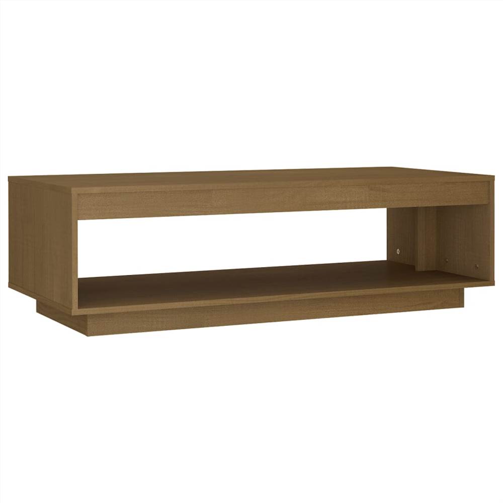 Coffee Table Honey Brown 110x50x33.5 cm Solid Pinewood