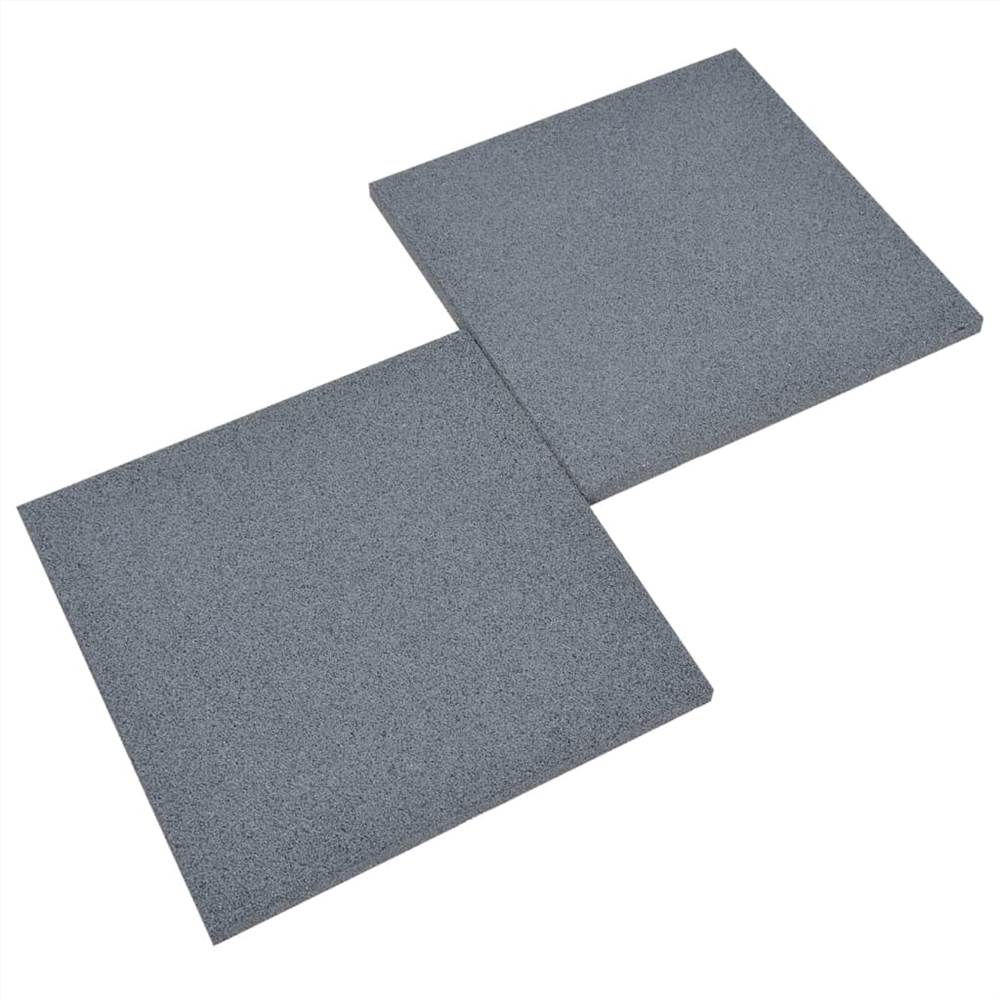 Fall Protection Tiles 24 pcs Rubber 50x50x3 cm Grey