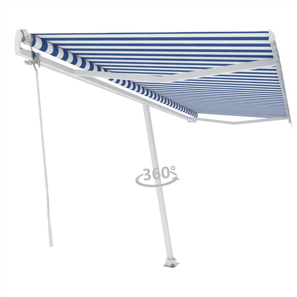 Freestanding Automatic Awning 500x350cm Blue/White