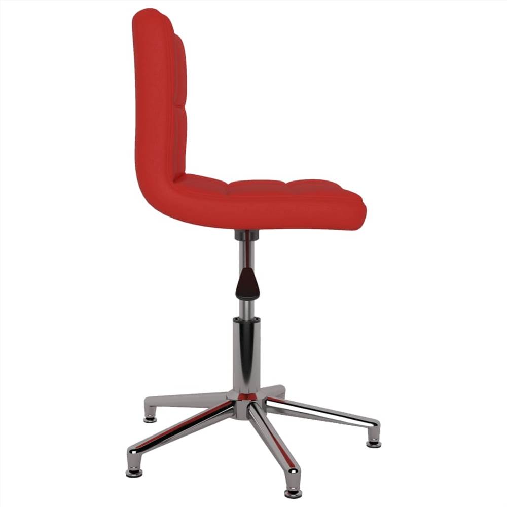 Swivel Office Chair Wine Red Faux Leather