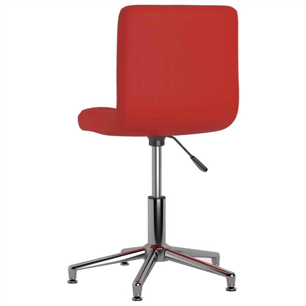 Swivel Office Chair Wine Red Faux Leather