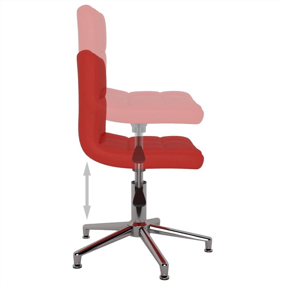 Swivel Office Chair Wine Red Faux Leather
