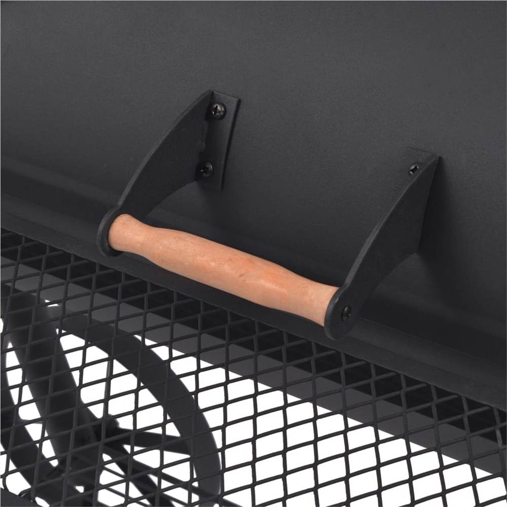 BBQ Charcoal Smoker with Bottom Shelf Black Heavy XXL