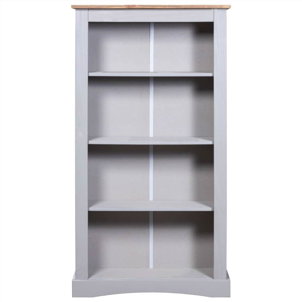 4-Tier Bookcase Mexican Pine Corona Range Grey 81x29x150 cm