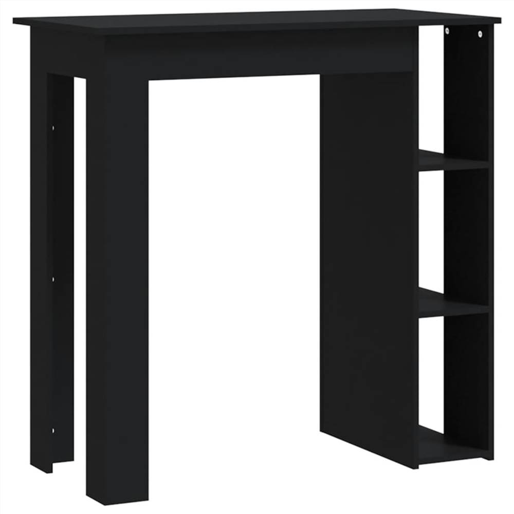 Bar Table with Shelf Black 102x50x103.5 cm Chipboard