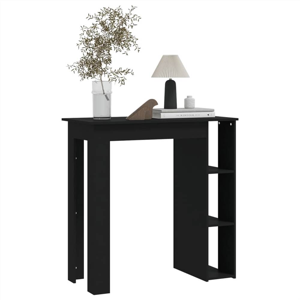 Bar Table with Shelf Black 102x50x103.5 cm Chipboard