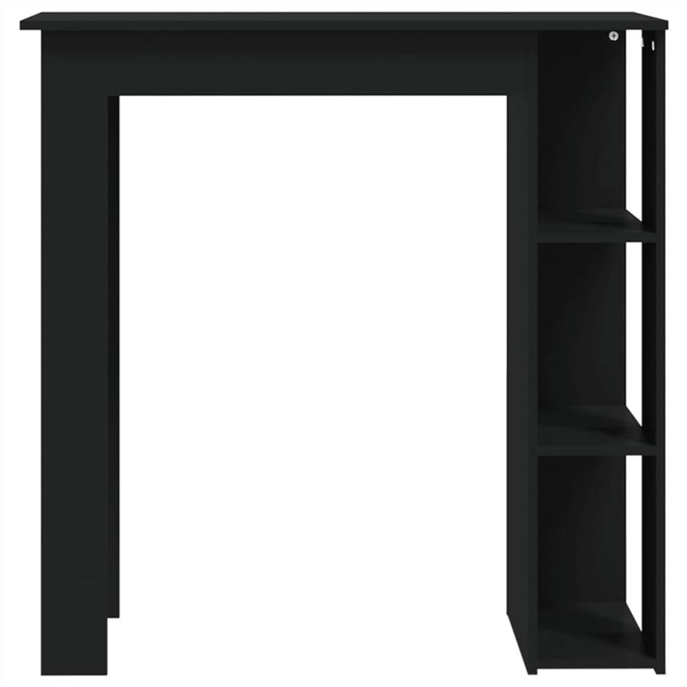 Bar Table with Shelf Black 102x50x103.5 cm Chipboard