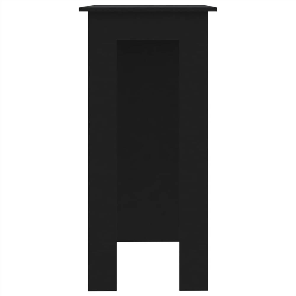 Bar Table with Shelf Black 102x50x103.5 cm Chipboard