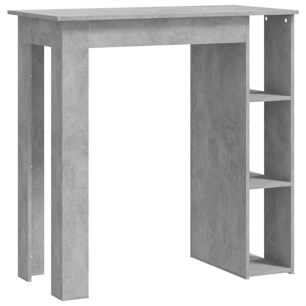 Bar Table with Shelf Concrete Grey 102x50x103.5 cm Chipboard