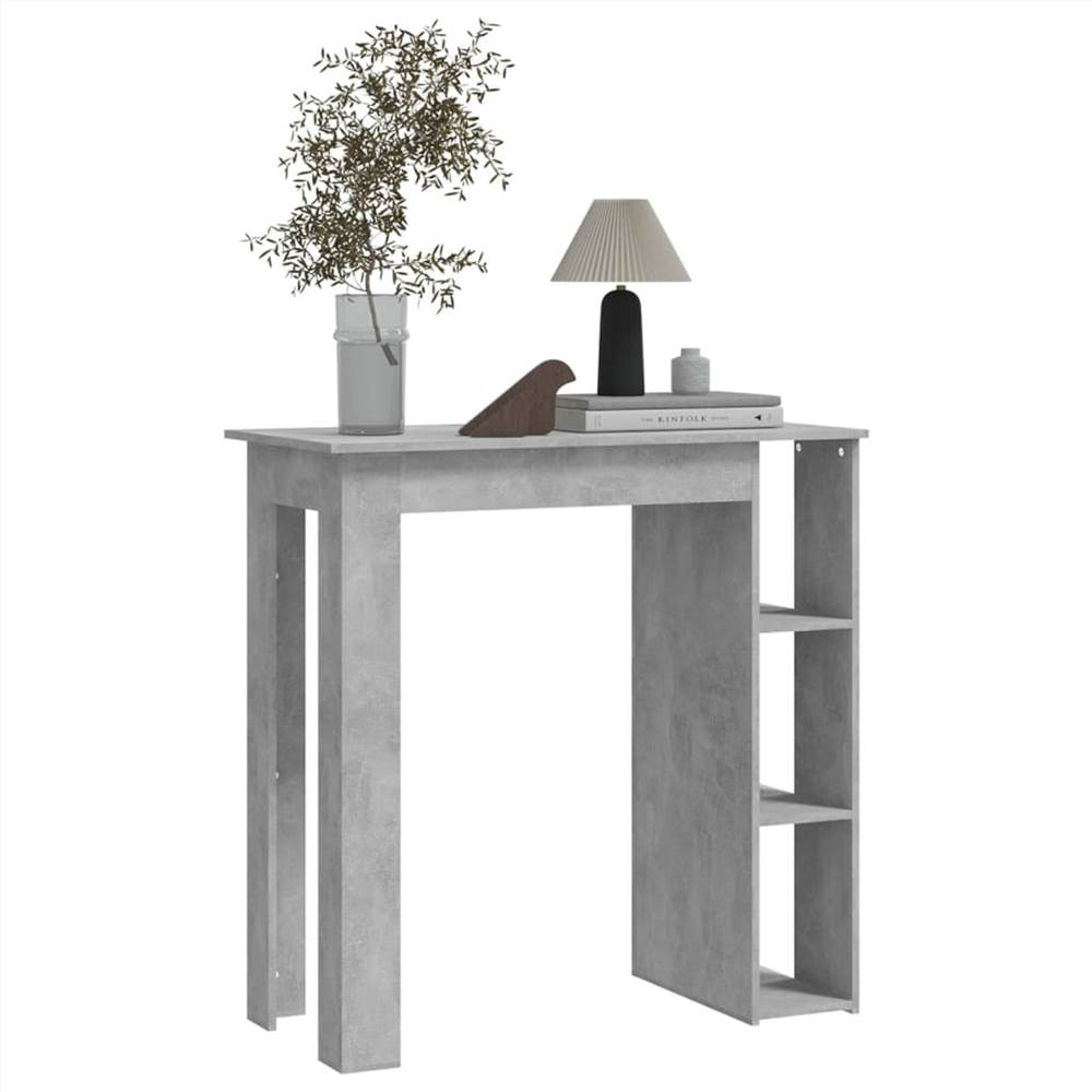Bar Table with Shelf Concrete Grey 102x50x103.5 cm Chipboard
