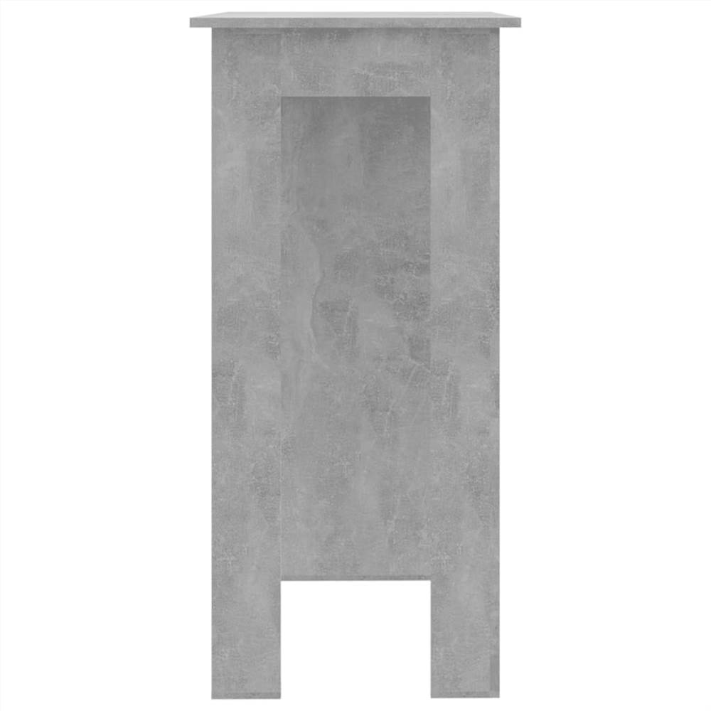 Bar Table with Shelf Concrete Grey 102x50x103.5 cm Chipboard
