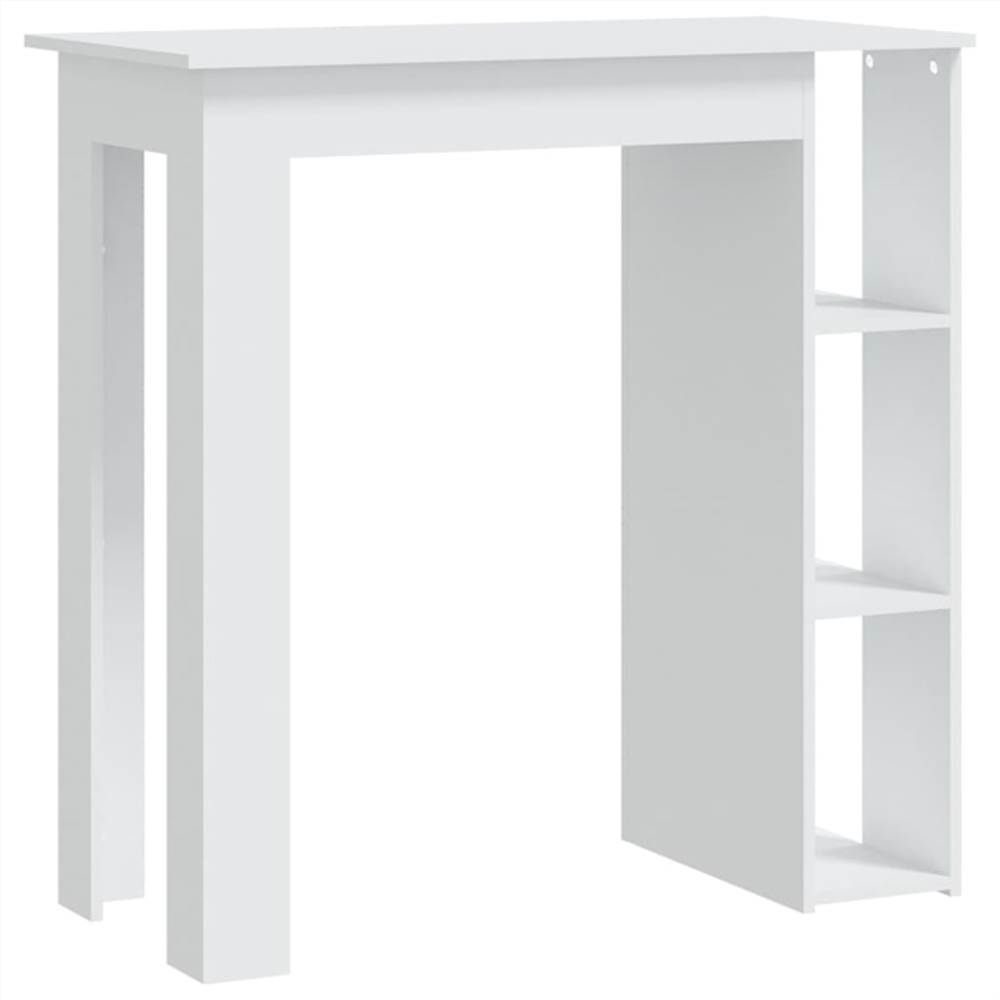Bar Table with Shelf White 102x50x103.5 cm Chipboard