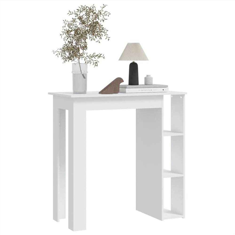Bar Table with Shelf White 102x50x103.5 cm Chipboard