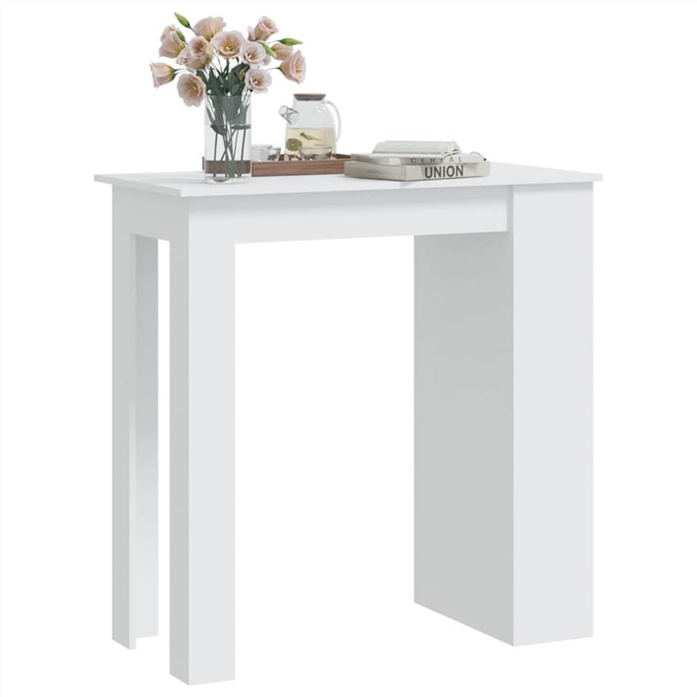 Bar Table with Storage Rack White 102x50x103.5 cm Chipboard
