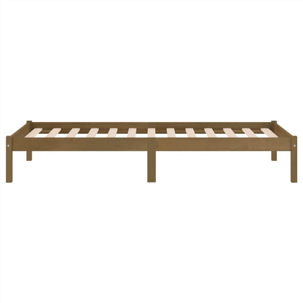Bed Frame Honey Brown Solid Pinewood 90x200 cm