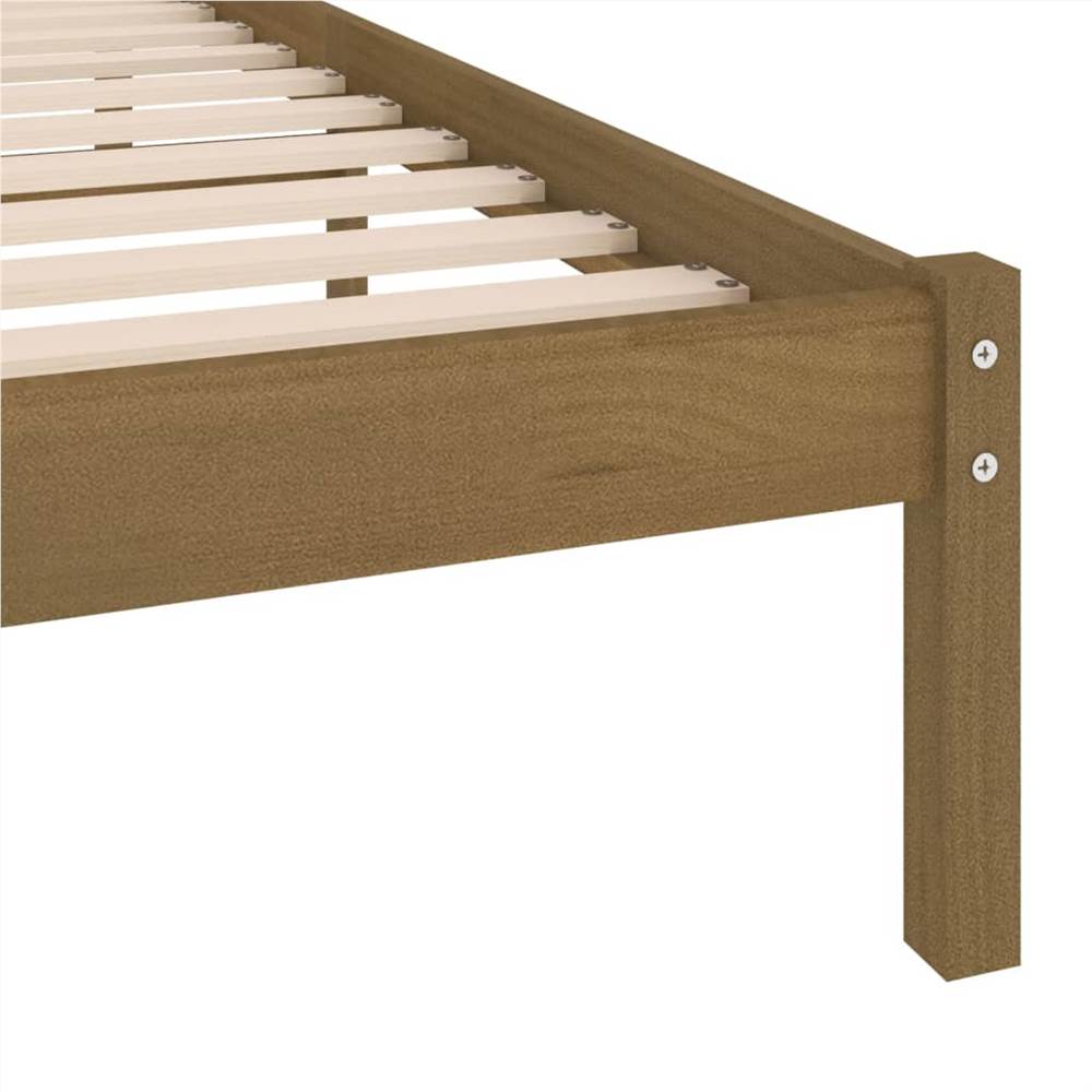 Bed Frame Honey Brown Solid Pinewood 90x200 cm