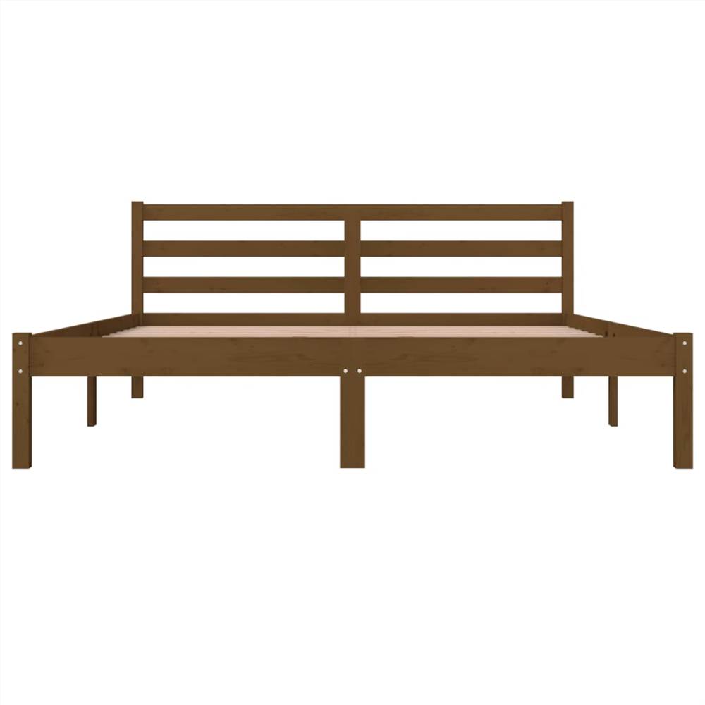 Bed Frame Solid Wood Pine 160x200 cm Honey Brown 5FT King Size