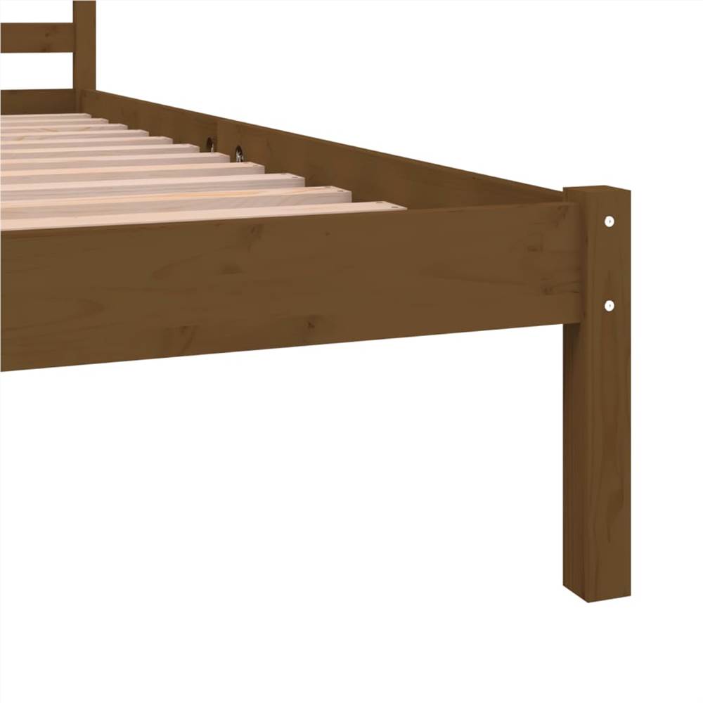 Bed Frame Solid Wood Pine 160x200 cm Honey Brown 5FT King Size