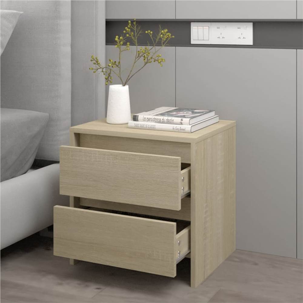 Bedside Cabinet Sonoma Oak 45x34.5x44.5 cm Chipboard