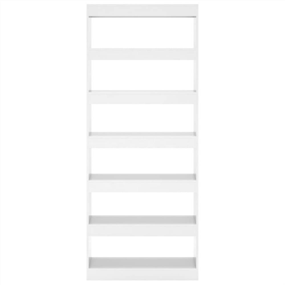 Book Cabinet/Room Divider High Gloss White 80x30x198 cm Chipboard