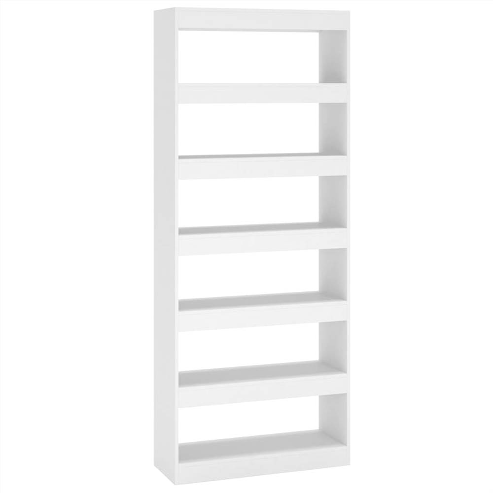 Book Cabinet/Room Divider White 80x30x198 cm Chipboard
