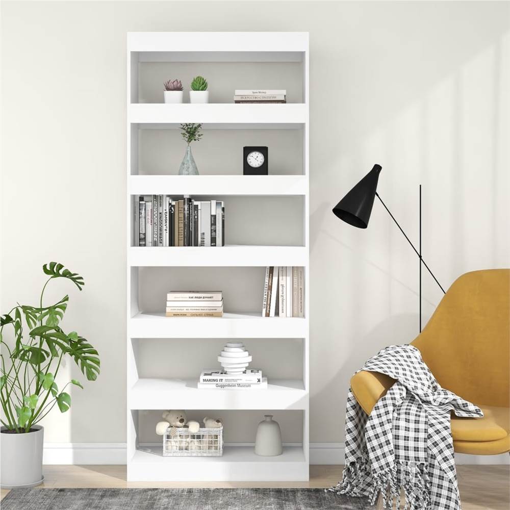 Book Cabinet/Room Divider White 80x30x198 cm Chipboard