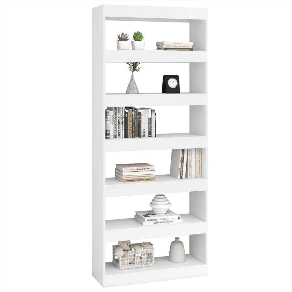 Book Cabinet/Room Divider White 80x30x198 cm Chipboard
