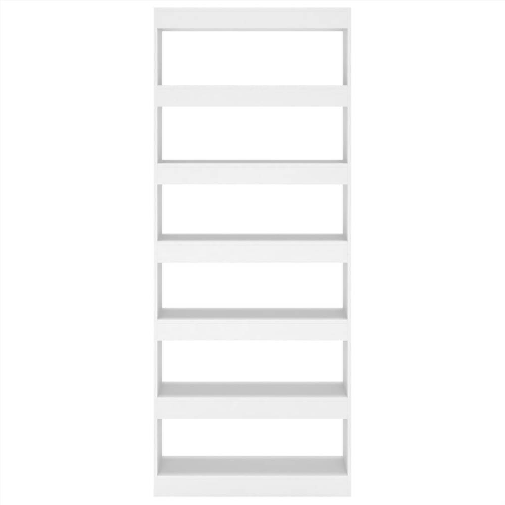 Book Cabinet/Room Divider White 80x30x198 cm Chipboard