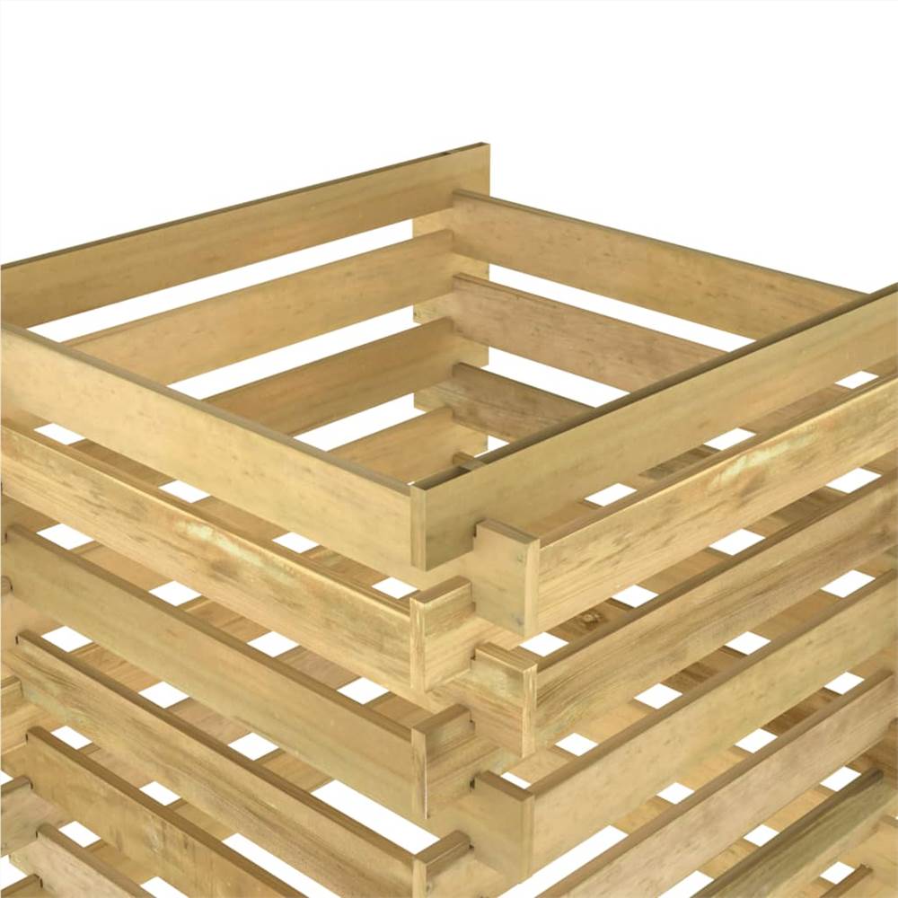 Slatted Garden Composter 90x90x90 cm Impregnated Pinewood