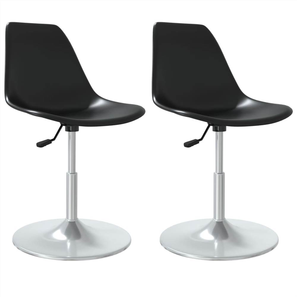 Swivel Dining Chairs 2 pcs Black PP