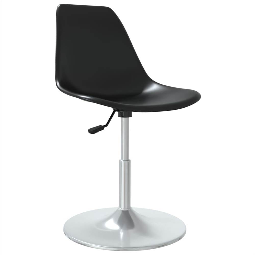 Swivel Dining Chairs 2 pcs Black PP