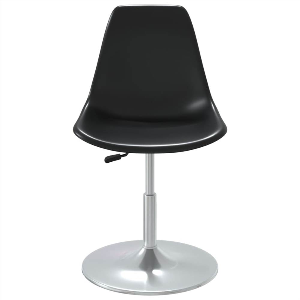 Swivel Dining Chairs 2 pcs Black PP