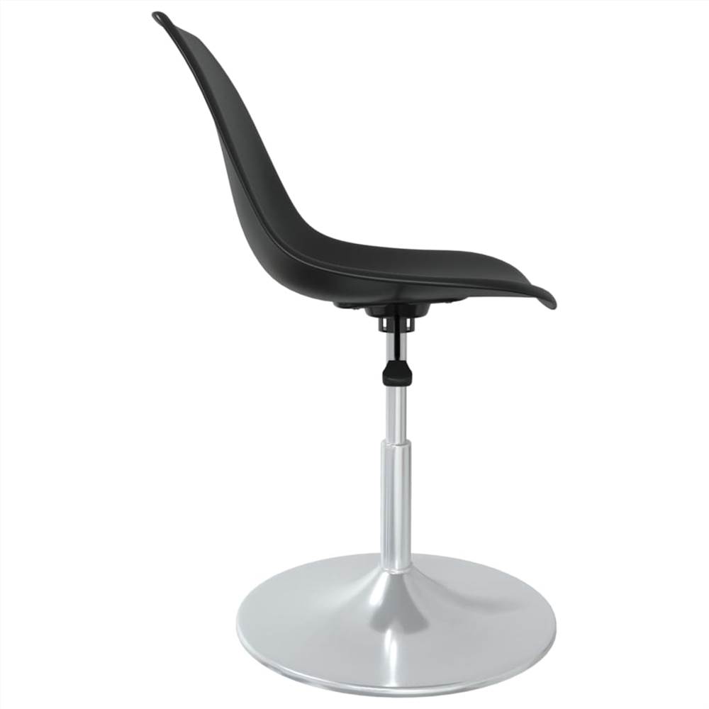 Swivel Dining Chairs 2 pcs Black PP