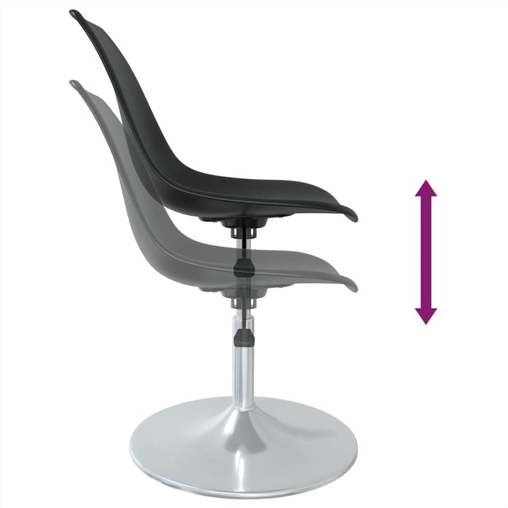 Swivel Dining Chairs 2 pcs Black PP
