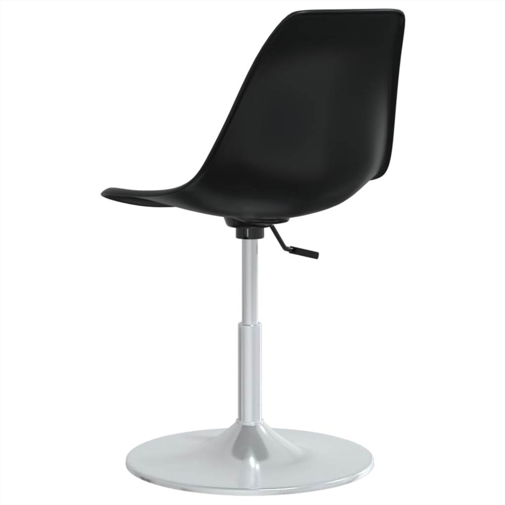 Swivel Dining Chairs 2 pcs Black PP