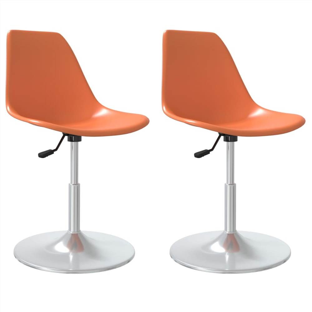 Swivel Dining Chairs 2 pcs Orange PP