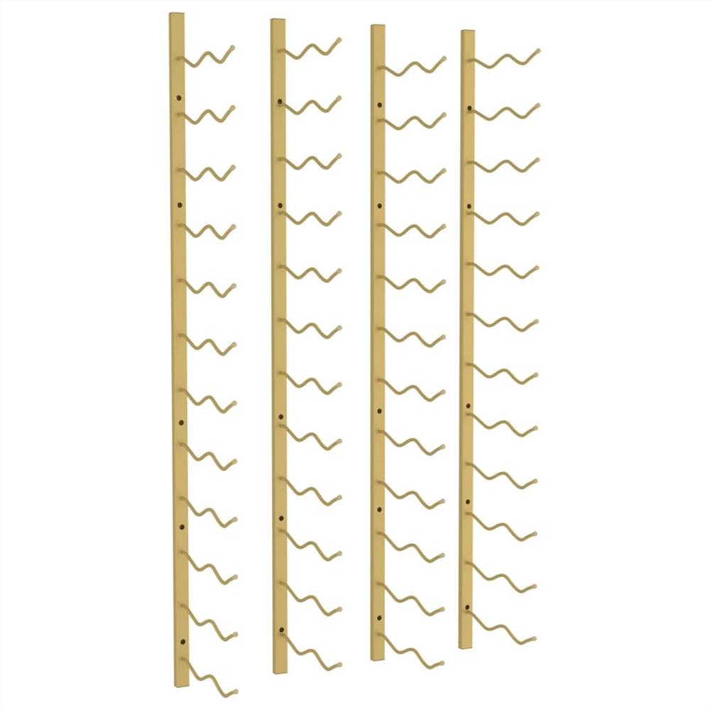 Wall Mounted Wine Rack for 24 Bottles 2 pcs Gold Iron