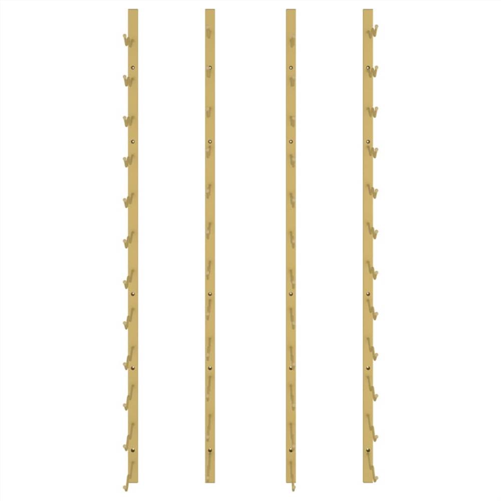 Wall Mounted Wine Rack for 24 Bottles 2 pcs Gold Iron